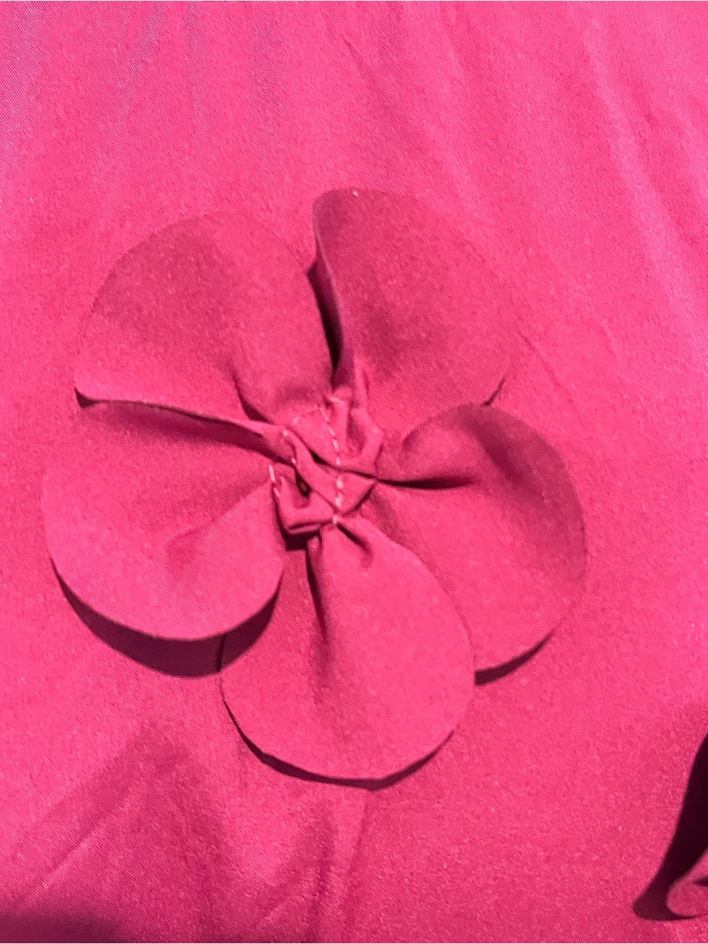 Sleeveless Fuchsia 3 D floral Appliqué Maxi Dress Sz 8 - Picture 5 of 7